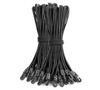 Bungee Cords with Hooks 10 Inch, 50 PCS Short Bungee Cord Straps with UV Resistant, 4 MM Diameter Small Tarpaulin Hooks for Tarps, Tents, Basic Securing