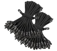 Bungee Cords with Hooks 100 Pcs,Short Elastic Bungee Cords with Hooks 10 Inch Small Tarpaulin Hooks for Camping Tarp, Tent & Canopy Fastening