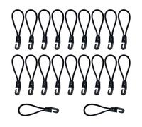Bungee Cords with Hooks 10cm - 20 Pack Nylon Tarp Ties - Heavy Duty Tent Bungee Straps for Camping, Outdoor, Canopy, Tarpaulin, and Shelter Setup