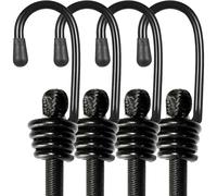 Bungee Cords with Hooks, 24inch Pack of 4 Elastic Bungee Straps, Heavy Duty Weatherproof & UV, Resistant Elastic Bungee Straps for Securing Luggage,Camps, Tarps,Motorcycle,DIY