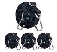 Bungee Cords with Hooks, 4 Pack 80inch Bungee Straps with Hooks, Bundy Cord with Hooks, Bungee Cord, elastic cord, Elastic Strap, Bungees with Hooks, Small Bungee Cords with Hooks (Black)