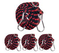 Bungee Cords with Hooks, 4 Pack 80inch Bungee Straps with Hooks, Bundy Cord with Hooks, Bungee Cord, elastic cord, Elastic Strap, Bungees with Hooks, Small Bungee Cords with Hooks (Red)