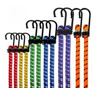 Bungee Cords with Hooks Assorted Pack of 12 Elastic Bungee Straps - UV-Resistant Ideal for Securing Luggage, Racks,Camps, Motorcycle, Tarps,Garden Furniture,Hand Truck,DIY Storage Multi-Purpose