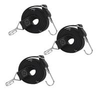 Bungee Cords With Hooks, Heavy Duty Bungee Cord, UV Resistant Double Braided Elastic Bungee Straps, Outdoor Elastic Bungee Straps for Securing Tarps Luggage Tents or garden tidying 3Pcs, 100cm (Black)
