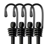 Bungee Cords With Hooks, Heavy Duty Elasticated Shock Cords Weatherproof & UV-Resistant Elastic Bungee Straps for Securing Luggage Tarps Hand Truck DIY Storage Multi-Purpose - 4PCS