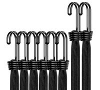 Bungee Cords with Hooks Heavy Duty, Flat Extra Strong Outdoor Bungee Straps, Secure Load Distribution Industrial Grade Bungee Rope for Securing Luggage, Tarps, Tents, (Black 36inch6pcs + 72inch2pcs)