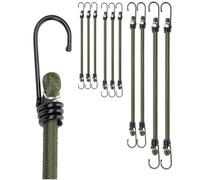 Bungee Cords with Hooks Heavy Duty Outdoor - 10 Pack - Choice of Sizes - Multi-Purpose Elastic Bungee Straps for Luggage, Camping