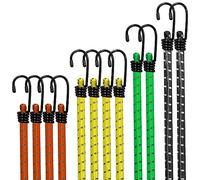 Bungee Cords with Hooks Jsdoin 12PCS Heavy Duty Bungee Cord Weatherproof & UV-Resistant Elastic Bungee Straps For Securing Tarps, Luggage, Tents, Bikes, Garden Furniture