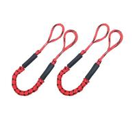 Bungee Dock - 2 High Strength Mooring Ropes | Boat Accessories PWC, Built-in Snubber, Kayak, Water Bike, SeaDoo, Ski, Pontoon, Canoe, Powerboat, red and black dots, 説明を参照してください, See