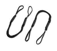 Bungee Dock Line 2-Pack - 4ft, Adjustable No-Jerk Boat & Kayak Ties, Premium Mooring Ropes, Essential Boat Accessories, Ideal Kayak Accessories, Includes Free Docking E-Book by Domabri (Black)