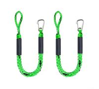 Bungee Dock Line Mooring Rope, 2-Pack 4-5.5ft, Boat Mooring Tool, Stretchable Shock Absorbing Cord, Anti-Sink Floats and Rustproof Buckle, for Kayak Canoe Pontoons for Jet Ski Marina Docking(green