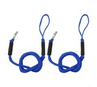 Bungee Dock Line Mooring Rope, 2-Pack 4-5.5ft, Boat Mooring Tool, Stretchable Shock Absorbing Cord, Anti-Sink Floats and Rustproof Buckle, for Kayak Canoe Pontoons for Jet Ski Marina Docking(blue)