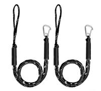 Bungee Dock Line Mooring Rope, 2-Pack 4-5.5ft, Boat Mooring Tool, Stretchable Shock Absorbing Cord, Anti-Sink Floats and Rustproof Buckle, for Kayak Canoe Pontoons for Jet Ski Marina Docking(black and