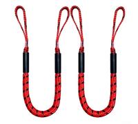 Bungee Dock Line Mooring Rope 4ft To 5.5ft Stretchable Elastic Cord For Kayak For Jet Ski Pontoons Small Boats Under 23 Feet Black Blue Green Yellow Red Dots 2 Pieces Set(2pcs red black dots)