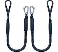 Bungee Dock Line with Hook, Black Mooring Rope for Boat 4 ft 2 Pack & Black