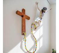 Bungee Jumping Jesus, Crucifix Jesus Christ Cross Statue Figure, Bungee Jesus Crucifix Statue, Religious Decoration, Bungee Jumping Jesus, Jesus Christ Figure Resin Craft, Easter Decoration