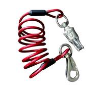 Bungee Lead Rope for Horses, Adjustable Heavy Duty Coiled Elastic Training & Trailer Tie with Quick Release Clip, Multi-Colour Shock Absorbing Safety Lunge Lead for Ponies (Red)