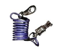 Bungee Lead Rope for Horses, Adjustable Heavy Duty Coiled Elastic Training & Trailer Tie with Quick Release Clip, Multi-Colour Shock Absorbing Safety Lunge Lead for Ponies (Purple)