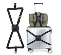 Bungee Luggage Straps, Adjustable Carry on Travel Suitcase Belt Elastic Suitcase Belts with Buckle Trolley Hold Attachment Add a Bag Easy to Travel (Black)