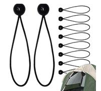 bungeess Cords with Balls - 10pcs Elastic bungeess Straps Short | Canopy Tarp Tie-Downs Straps | Heavy Duty, Tie-Down, Adjustable Flag bunge for Canopy, Tarp, Tent, Poles