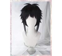 Bungo Bungou Stray Dogs Ryunosuke Akutagawa Short Black With White Wig Heat Resistant Hair Cosplay Costume Wigs + Wig Cap