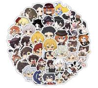 Bungo Stickers Q Version Characters Nakajima Atsushi Dazai Osamu Kunikida Doppo Figure PVC Waterproof Graffiti Stickers for Laptop,Skateboard,Phone,Guitar,Bike,Notebook DIY Dekoration (B)