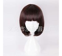 Bungo Stray Akiko Yosano Cosplay Wigs Short Dark Brown BoBo Heat Resistant Costume Role Play Wig With Bangs MZ-050
