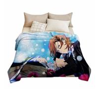 Bungo Stray Dogs Blanket - Cartoon Anime Ranpo Edogawa Print Soft Fluffy Flannel Lunch break Blanket, Ideal Anime All Season Rest Bedding Blanket Birthday Gift (120 cm x 150 cm, Bungo Stray Dogs - 02)