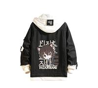 Bungo Stray Dogs Denim Jacket Hoodie Cute Anime Figures Dazai Osamu Nakajima Atsushi Hooded Jeans Jacket Men Women Fashion Casual Denim Coat