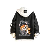 Bungo Stray Dogs Denim Jacket Hoodie Cute Anime Figures Dazai Osamu Nakajima Atsushi Hooded Jeans Jacket Men Women Fashion Casual Denim Coat