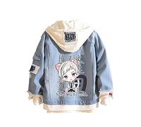 Bungo Stray Dogs Denim Jacket Hoodie Cute Anime Figures Dazai Osamu Nakajima Atsushi Hooded Jeans Jacket Men Women Fashion Casual Denim Coat