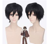 Bungo Stray Dogs Edogawa Ranpo Cosplay Wig Anime Game Wig 30Cm Short Black Synthetic Hair For Costume Halloween Party