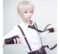 Bungo Stray Dogs Nakajima Atsushi Short Silver Gray Heat Resistant Hairpiece Cosplay Costume Wigs + Wig Cap