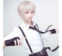 Bungo Stray Dogs Nakajima Atsushi Short Silver Gray Heat Resistant Hairpiece Cosplay Costume Wigs + Wig Cap