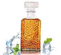 Bunhut Whiskey Decanter with Airtight Geometric Stopper,32oz Liquor Decanter,Glass Decanter,Diaphanous Liquor Bottle,Decanter with Airtight Lid for Whiskey,Vodka,Bourbon,Scotch,Brandy,Wine