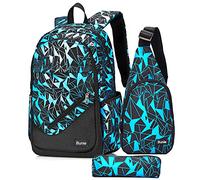 Bunie Boys Backpack for School Large Bookbag Set for Middle High Elementary Casual Daypack, Blue, Large19.7*13*7.48inch, Daypack Backpacks