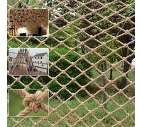 Bunifa Safety Hemp Rope Net Kids Climbing Tree House Children Netting Balcony Stairs Fence Railing Garden Playground Protection Heavy Duty Indoor & Outdoor Decor Rope Net 10mm 3.3x6.6ft(1x2m)