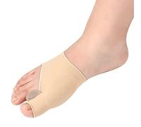 Bunion Corrector Big Toe Separator Toe Splint Sleeve 1 Pair of Bunion Relief Sleeve with Silicone Bunions Pad Protector,Scientific Correction of Bunions Day and Night Wearable (Beige & Large)
