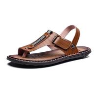 Bunion Corrector Sandals Men's, Orthopedic Large Toe Bone Corrector Flip Flops, Beach Walking Shoes with Orthopedic Toe Ring for Big Toe Bone Orthopedic(Brown,7 UK)