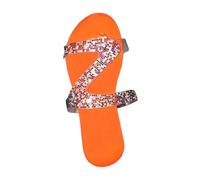 Bunion Sandals for Women with Rhinestones Size 4 Bohemian Flat Flip Flops Toe Ring Sandals Casual Summer Beach Outdoor Slip-On Slippers Sandals Orange Footwear