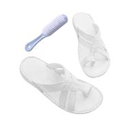 Bunion Sandals Women Wide Fit, Women Non Slip Cross Straps Toe Ring Slip-On Bunion Sandals, Casual Dressy Summer Beach Vacation Sandal, for Big Toe Bone Correction Toe Arch Support(White,6 UK)