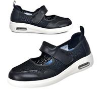 Bunion Shoes for Women Extra Wide Swollen Feet Ladies Orthopedic Diabetic with Memory Foam Adjustable Walking Elderly Arthritis Edema Thumb Valgus,Black,40.5 EU