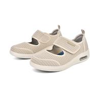 Bunion Shoes for Women Summer Disability Swollen Feet Womens for with Arthritis in the Memory Foam Extra Wide Sandals Ladies Sport and Outdoor Diabetic Fit Trainers Slip On(Beige,6 UK)