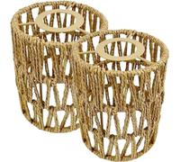 BUNIQ 2Pack Rattan Ceiling Lampshade, Wicker Pendant Light Shade, Boho Style Woven Rattan Pendant Light, Vintage Ceiling Pendant Lamp Decoration