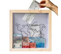 BUNIQ Adventure Archive Box, Travel Tickets Box, Holiday Keepsakes Ticket Box Display, Fund Frame Money Box, Memento Frame, Valentine's
