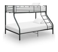 Bunk Bed Black Metal 140x200/90x200 cm Space-Saving Twin/Small Double Frame Kids [EEK: A]
