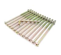 Bunk Bed Bolts, binifiMux 12-Pack M6x120mm Hex Key Drive Socket Cap Bolt and Barrel Nuts for Furniture Chairs Crib Beds Cots w/Wrench, Zinc Plated
