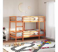 Bunk bed brown 80x200 cm solid pine wood space-saving loft with rails