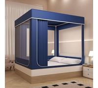 Bunk Bed Canopy Tent, Full Size Mosquito Net with 3-Door Blackout, Breathable Multicolor Options, Navy Blue, 78.74" L x 59.06" W x 66.93" H