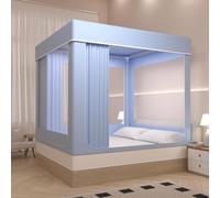 Bunk Bed Canopy Tent - Full Size Mosquito Net with 3-Door Blackout, Breathable Multicolor Options (Sky Blue, 78.74" L x 78.74" W x 66.93" H) for Kids' Bedrooms